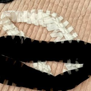 Black and White Polyester Sheer Infinity Scarves